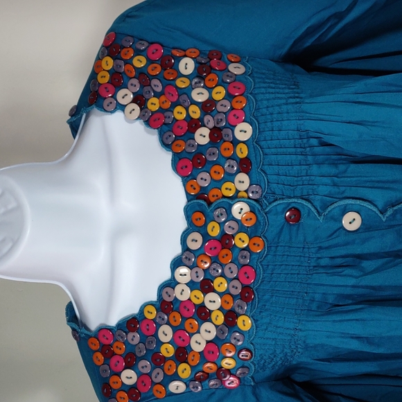 Hippy Indy Embellished Button Front Top - Picture 2 of 7